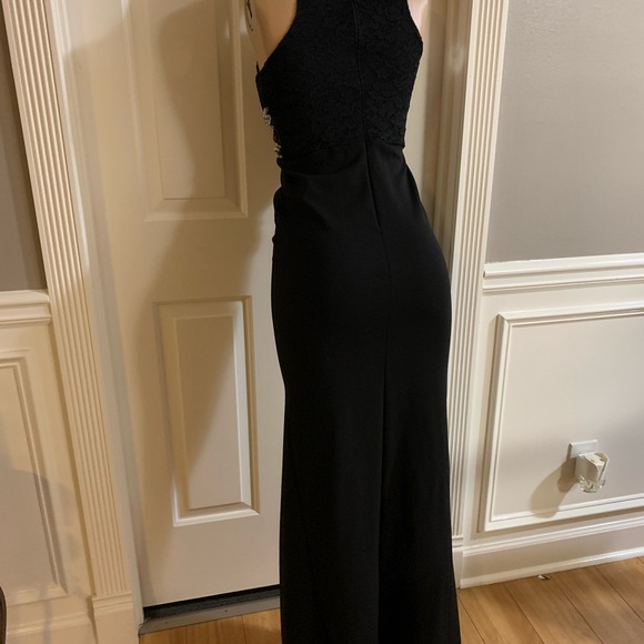 Women’s junior black lace top halter maxi bodycon dress size (S) sleeveless - Picture 10 of 10